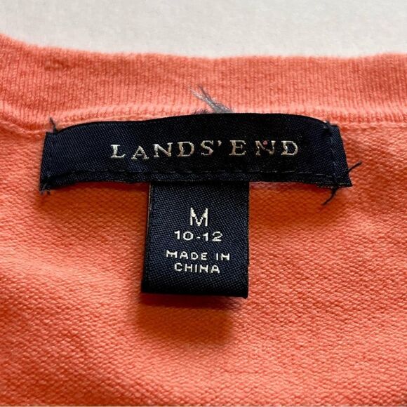 Lands' End Women's Light Cardigan Sweater Peach Medium(10-12) - Picture 3 of 6